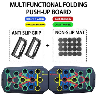 Ultimate Versatile Foldable Push-Up Board Set - Your Portable Solution for Targeted Chest, Abs, Arms, and Back Workouts